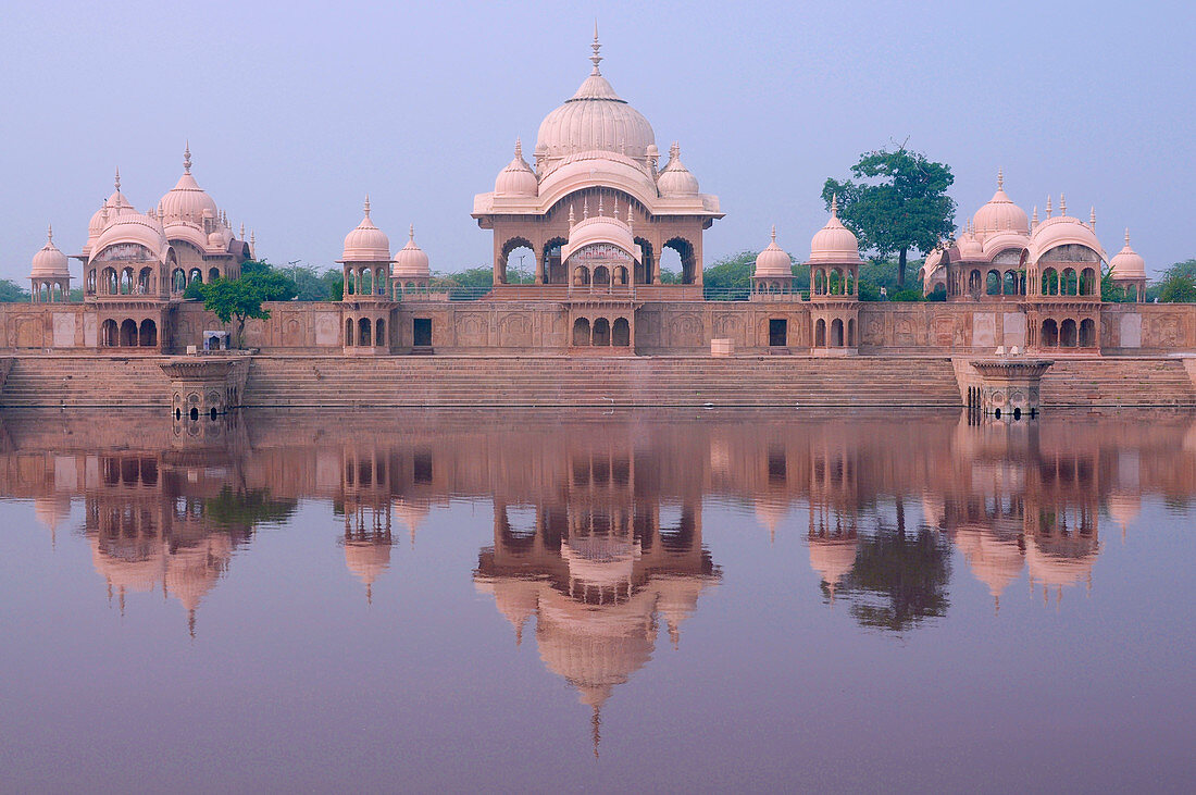 2015, Kusum Sarovara, Govardhan, Vrindavan, Uttar Pradesh, India, temple complex in honor of Radha and Krishna