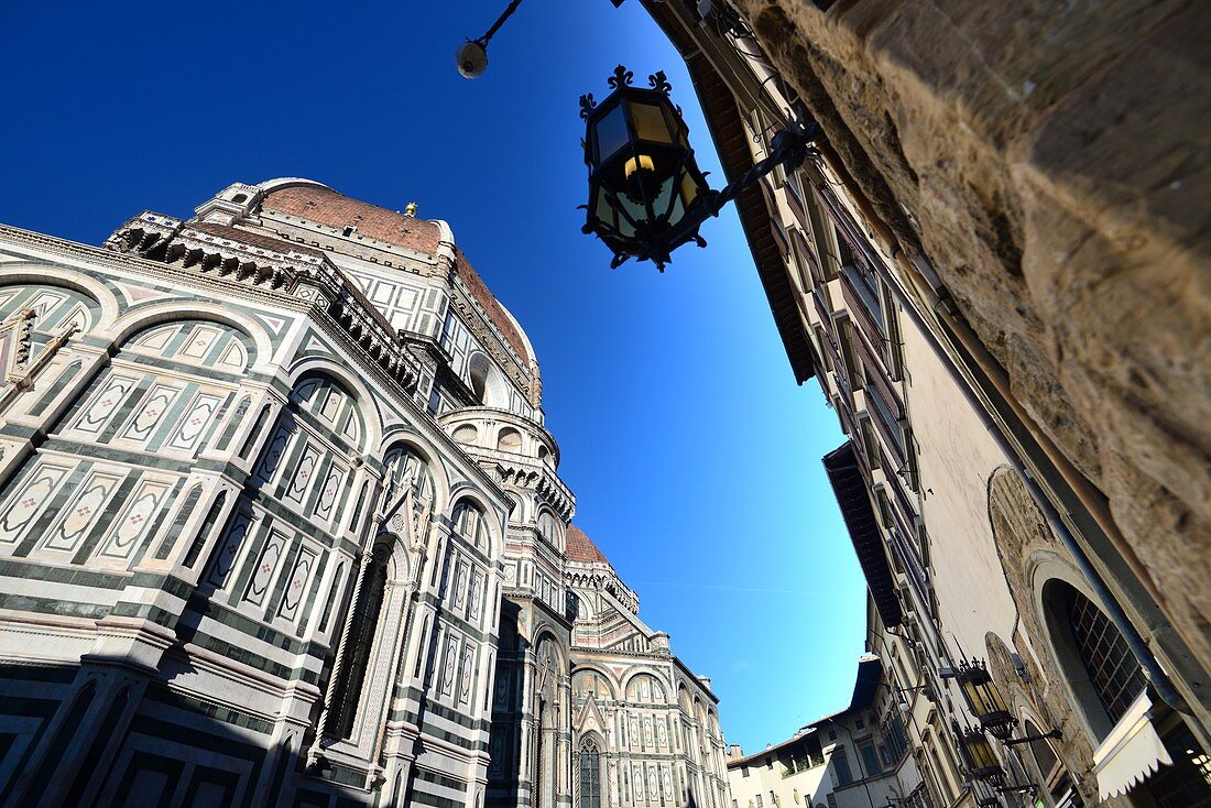 Am Duomo mit Häuserzeile, Florenz, Toscana, Italien