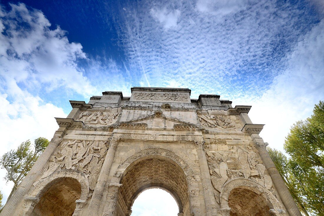 Roman triumphal arch in orange, Provence, France