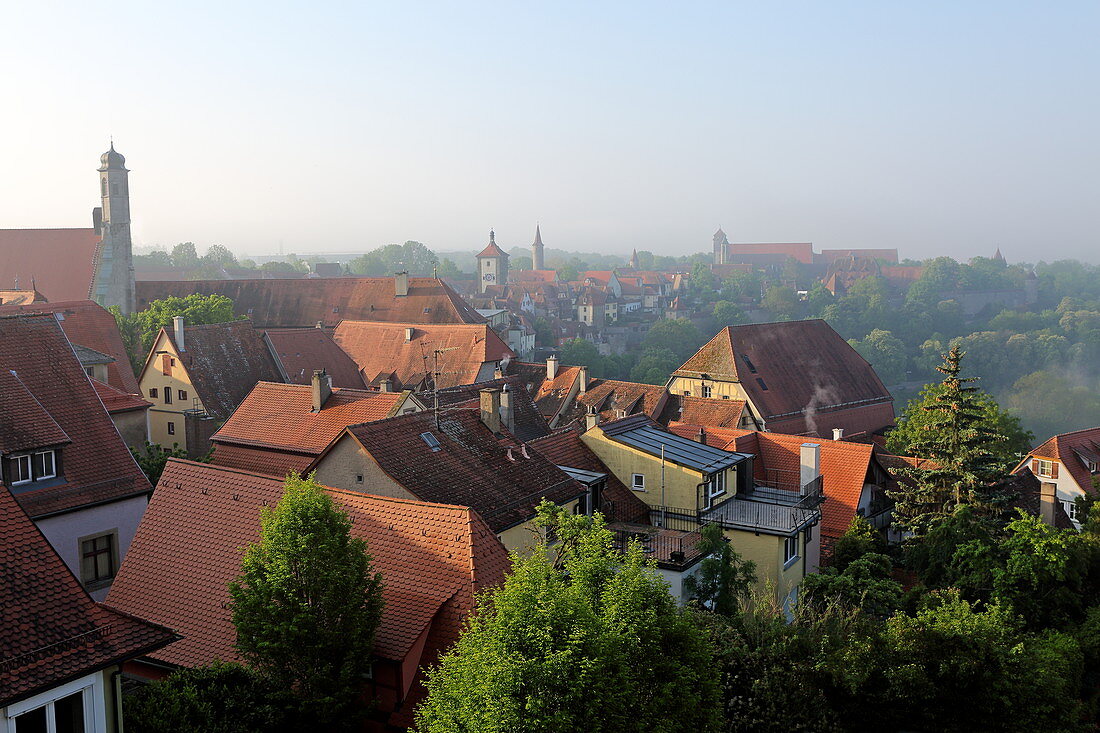 City view, Rothenburg ob der Tauber, Middle Franconia, Bavaria, Germany