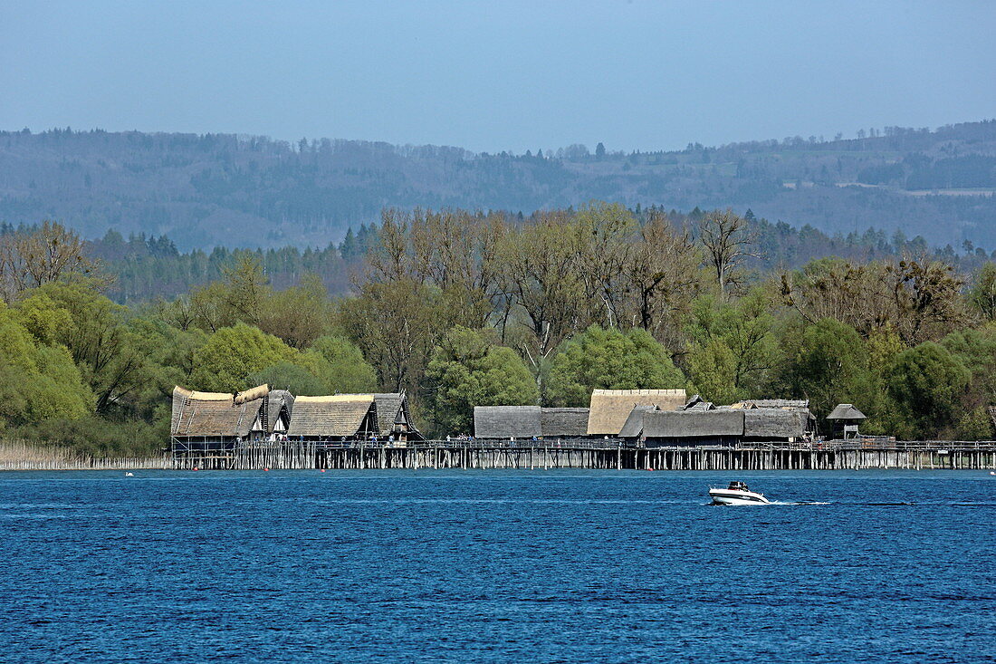 Lake Constance and stilt houses, Unteruhldingen, Baden-Württemberg, Germany