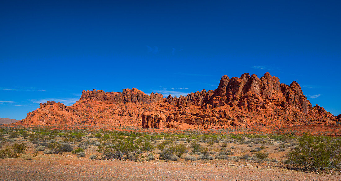 Rote Felsformationen im Valley of Fire, USA\n