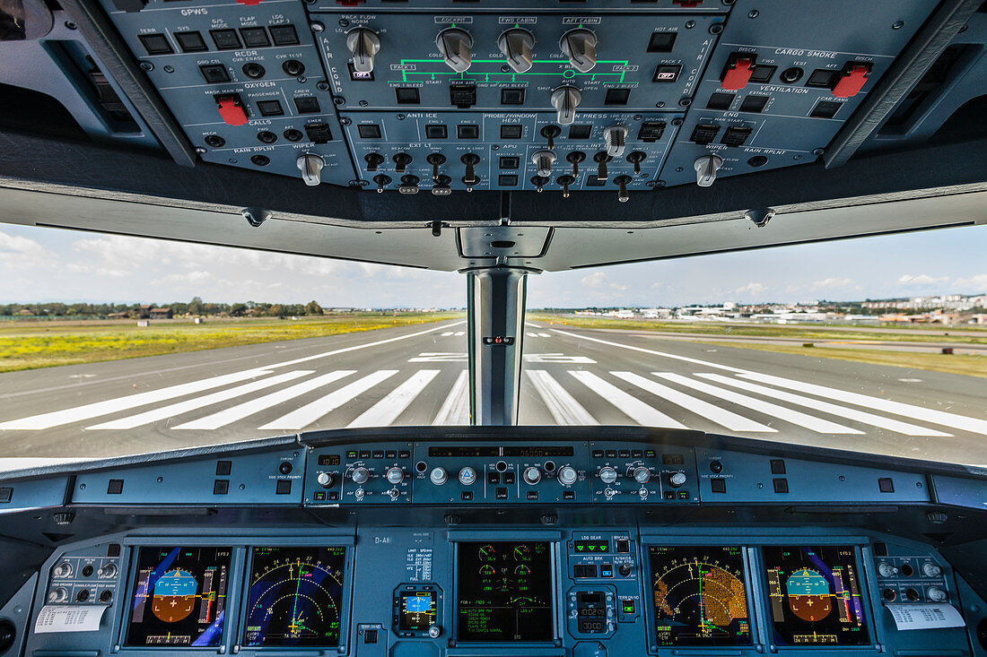 On runway 26 in Catania, Sicily, Italy