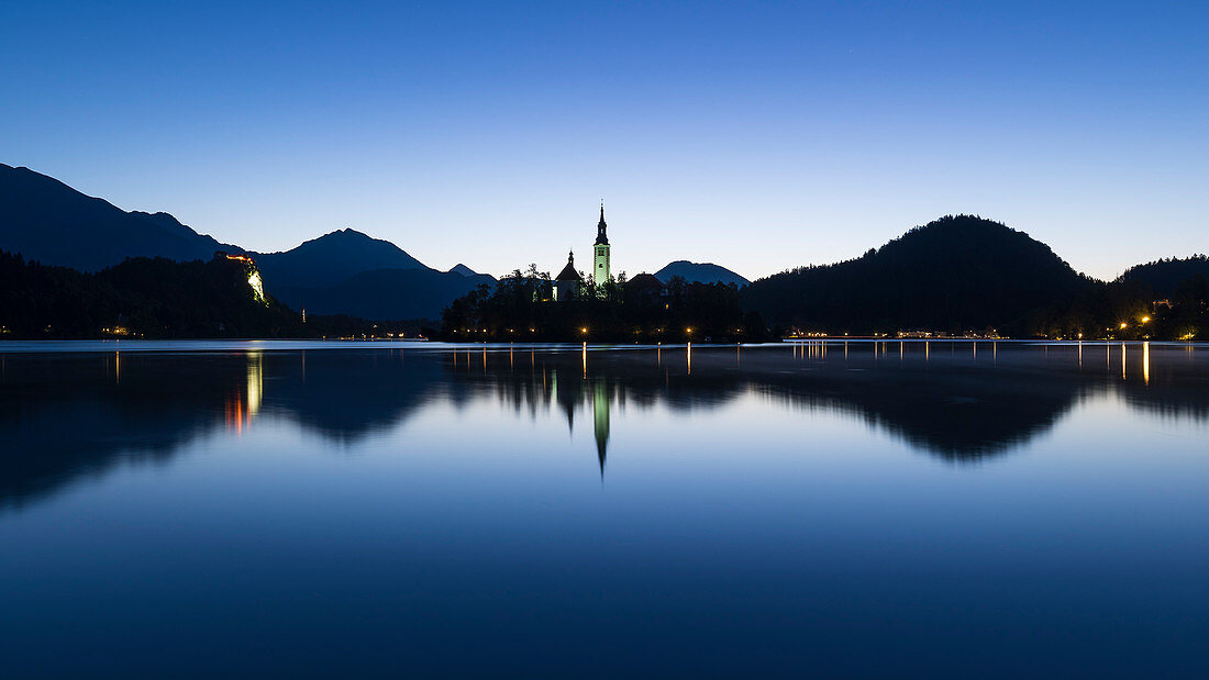 Church on the island in Lake Bled, Slovenia