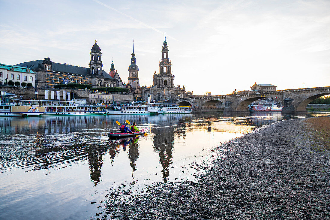 Kayak tour on the Elbe in Dresden, Germany