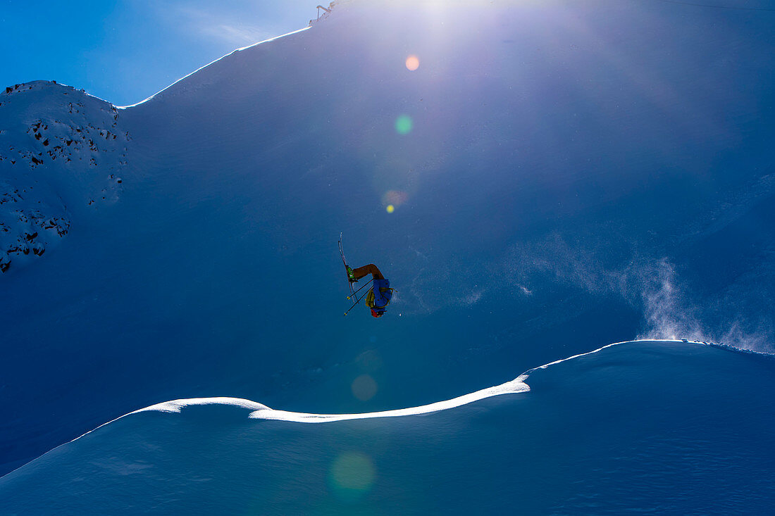 Powdering in Sölden, Tyrol, Austria