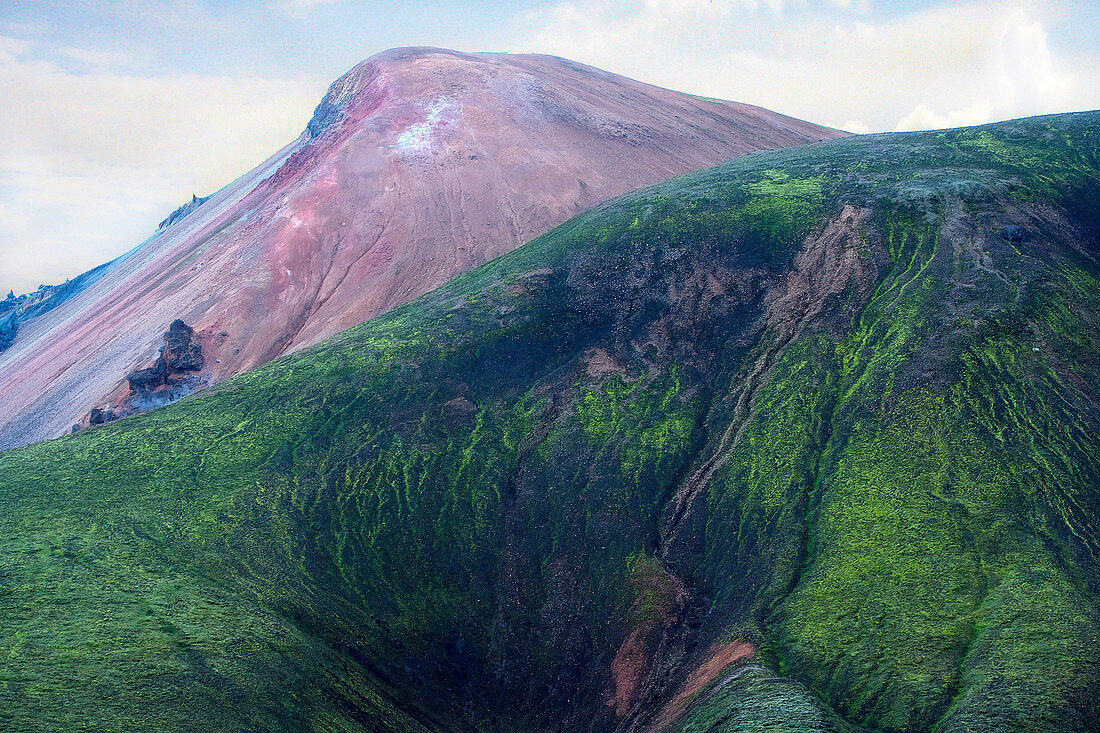 Volcanic landscape in the Fjallabak nature reserve, South Iceland, Iceland, Europe