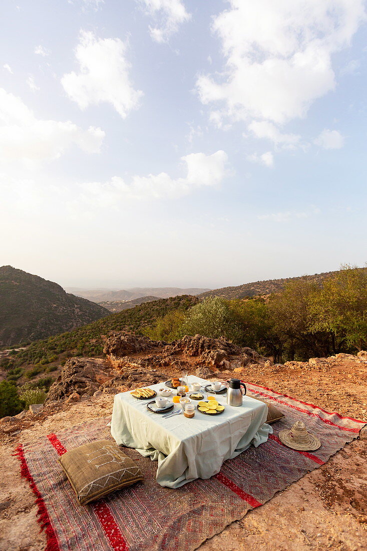Picknick in der Nähe von Maison des Arganiers, Marokko