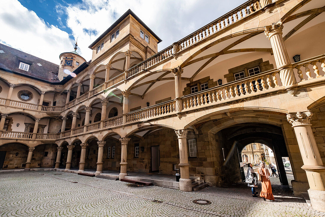 Inner courtyard of the Old Castle in Stuttgart, Baden-Württemberg, Germany