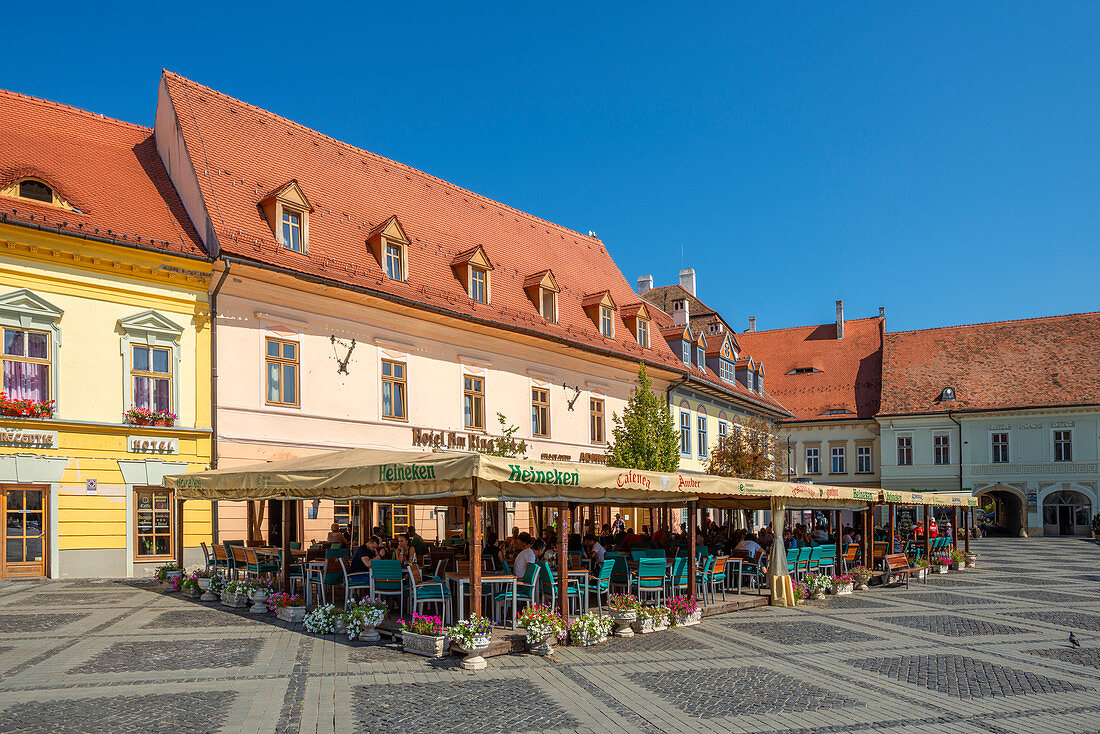 Restaurant on the Piata Mare, Sibiu, Transylvania, Romania