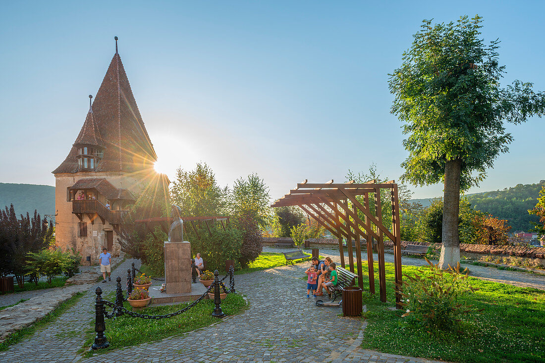 Schustertrum mit Gedenkpark, Sighisoara, Transsylvanien, Rumänien