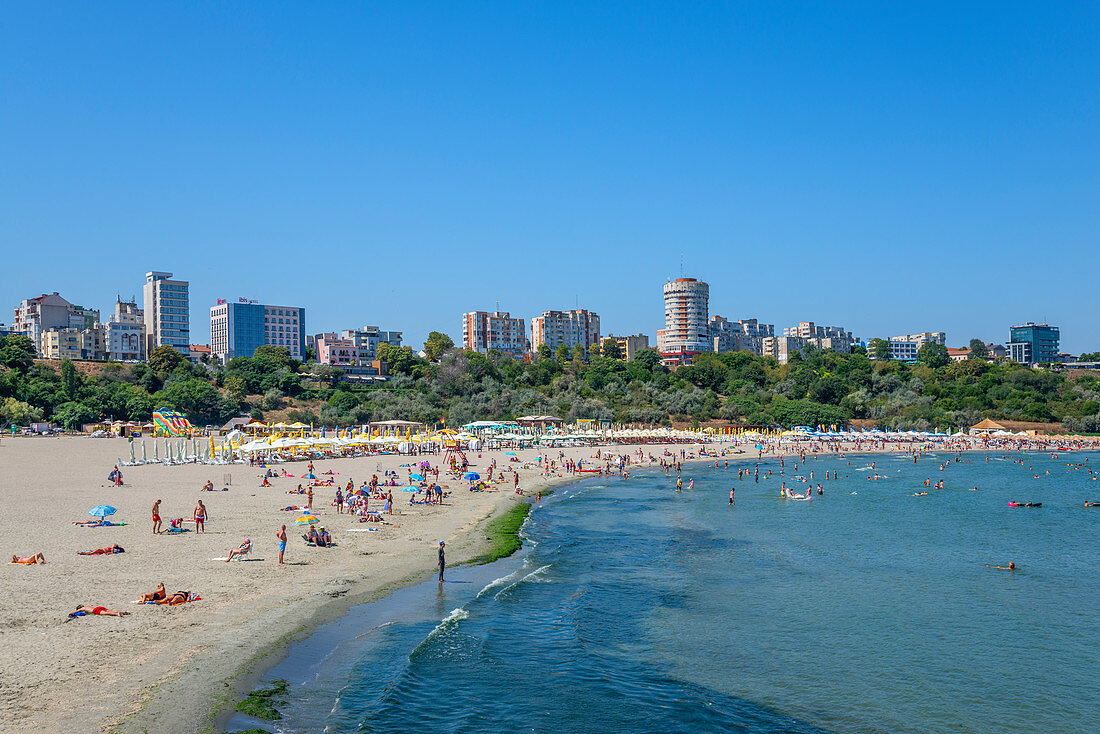 Strand von Constanta, Dobrudscha, Schwarzmeerküste, Rumänien