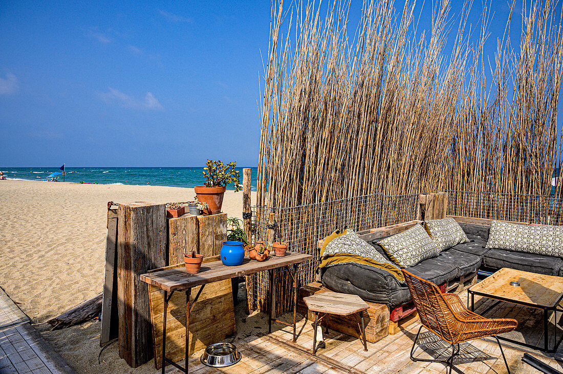 Chez Biquet beach restaurant, Leucate Plage, Occitania, France