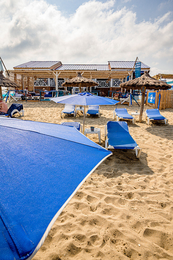 Strandrestaurant Les Pilotis, Leucate Plage, Okzitanien, Frankreich