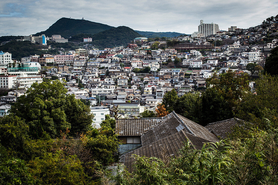 Cityscape of Nagasaki, Japan.
