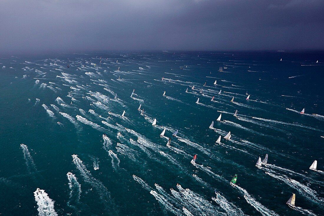 Frankreich, Ille et Vilaine, Smaragdküste (Côte d'Emeraude), Saint Malo, Segelboote zu Beginn der Route du Rhum 2014