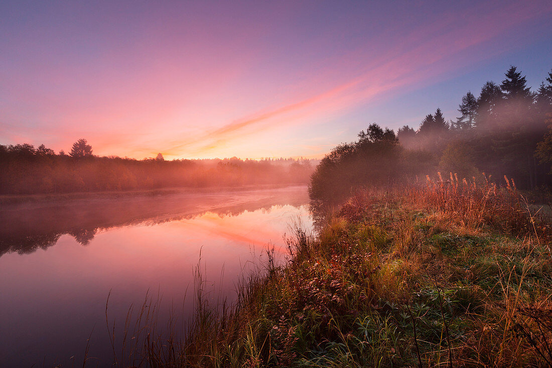 Morgenstimmung, Moorsee am Roten Moor, Rhoen, Hesse, Germany