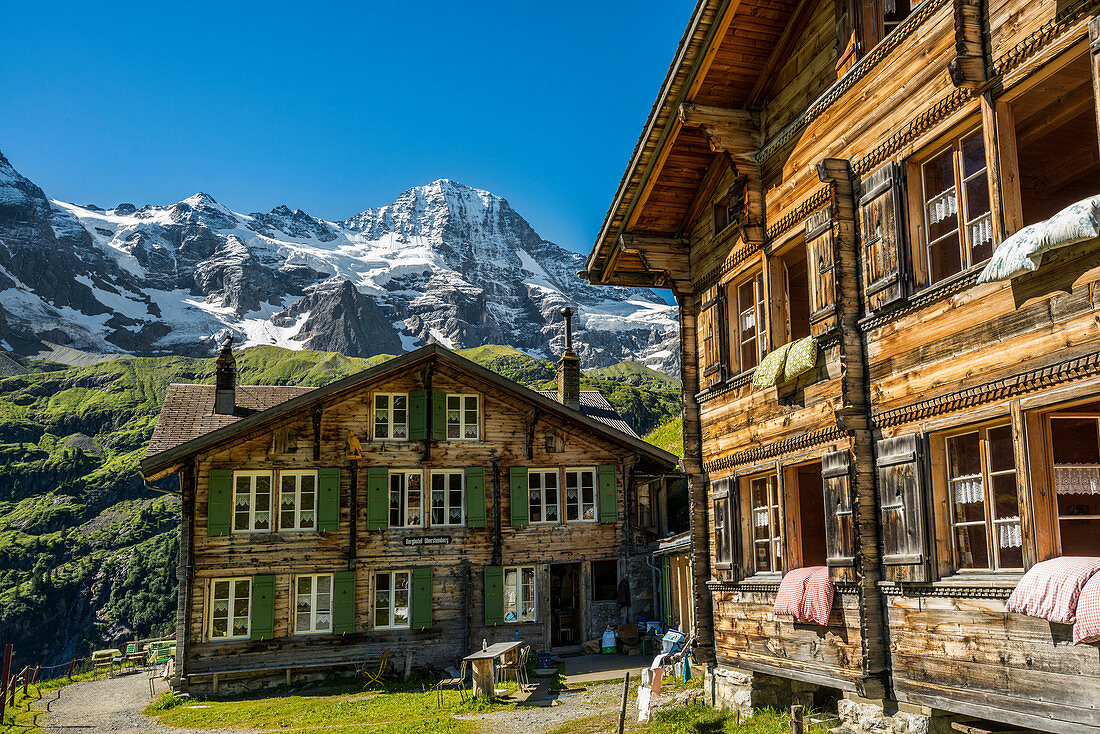 Berggasthof Obersteinberg, rear Lauterbrunnen Valley, Lauterbrunnen, Murren, Bernese Oberland, Switzerland