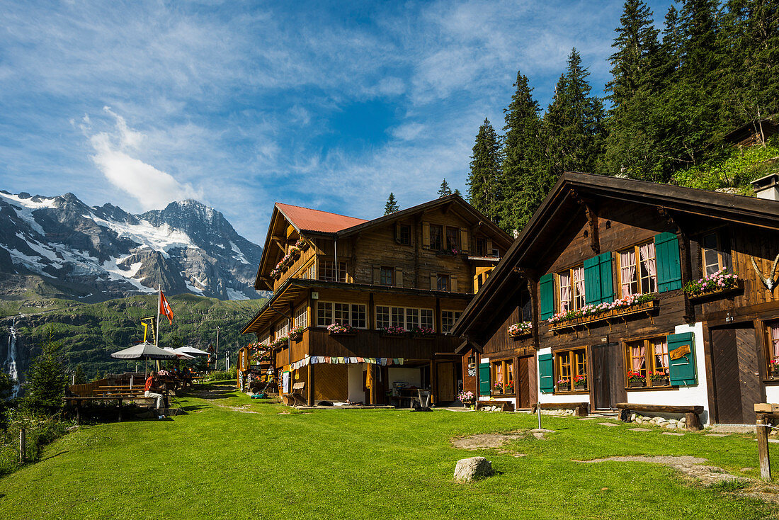 Berggasthof Tschingelhorn, rear Lauterbrunnen Valley, Lauterbrunnen, Murren, Bernese Oberland, Switzerland