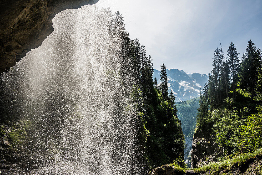 Wasserfall Sprutz, Mürren, Lauterbrunnental, Lauterbrunnen, Kanton Bern, Berner Oberland, Schweiz