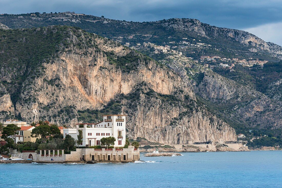 Frankreich, Alpes Maritimes, Beaulieu sur Mer, Villa Kerylos, entworfen und gebaut zwischen 1902 und 1908 vom Architekten Emmanuel Pontremoli nach dem Vorbild der Villen des antiken Griechenland