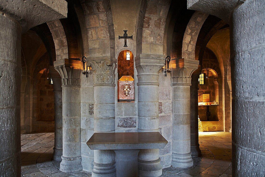 France, Loiret, Saint Benoit sur Loire, Fleury Abbey, crypt