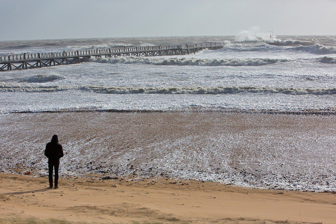 France, Vendee, Saint Jean de Monts, storm