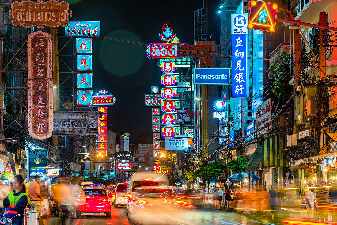 Bangkok in der Nacht, Bangkok, Thailand, Südostasien, Asien