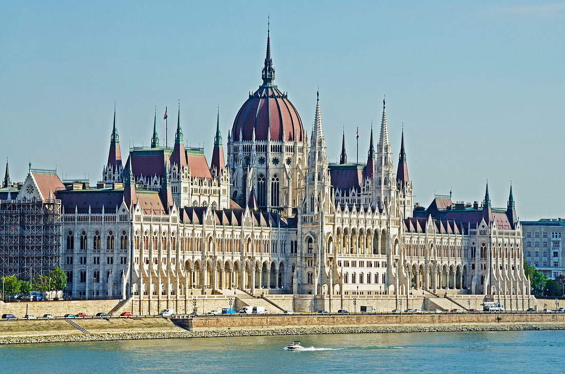 Das Parlamentsgebäude, Donauufer, UNESCO-Weltkulturerbe, Budapest, Ungarn, Europa