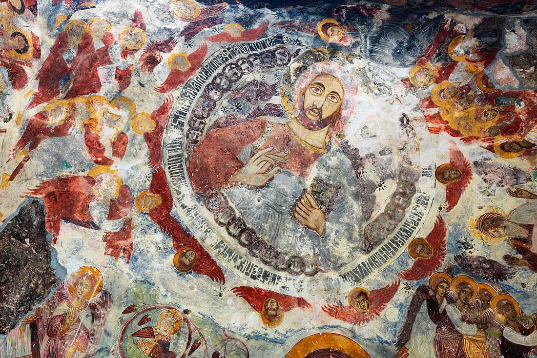 Fresken im Sumela-Kloster, Griechisch-Orthodoxes Kloster der Jungfrau Maria, Schwarzmeerküste, Provinz Trabzon, Anatolien, Türkei, Kleinasien, Eurasien