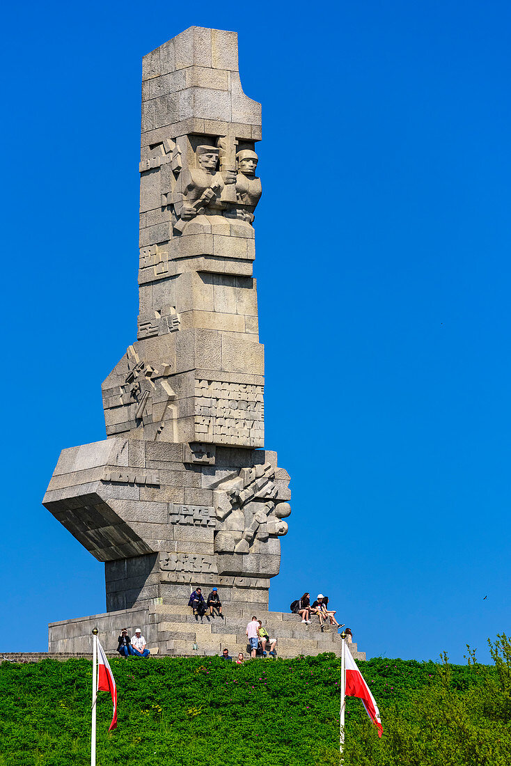 Denkmal der Küstenverteidiger. Westerplatte, Halbinsel in Danzig, Polen, an der Ostseeküstenmündung der Toten Weichsel