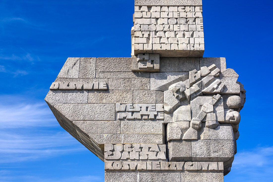 Denkmal der Küstenverteidiger, Westerplatte, Halbinsel in Danzig, Polen, an der Ostseeküstenmündung der Weichsel