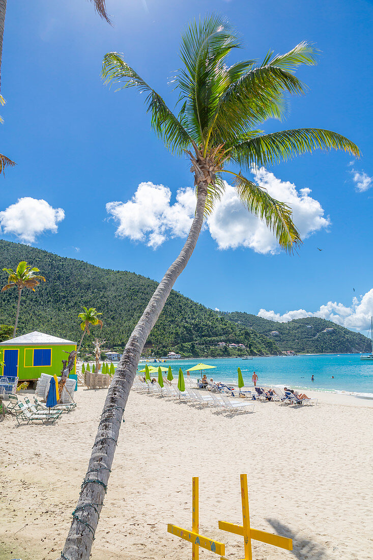 Blick auf Cane Garden Bay Beach, Tortola, Britische Jungferninseln, Westindische Inseln, Karibik, Mittelamerika