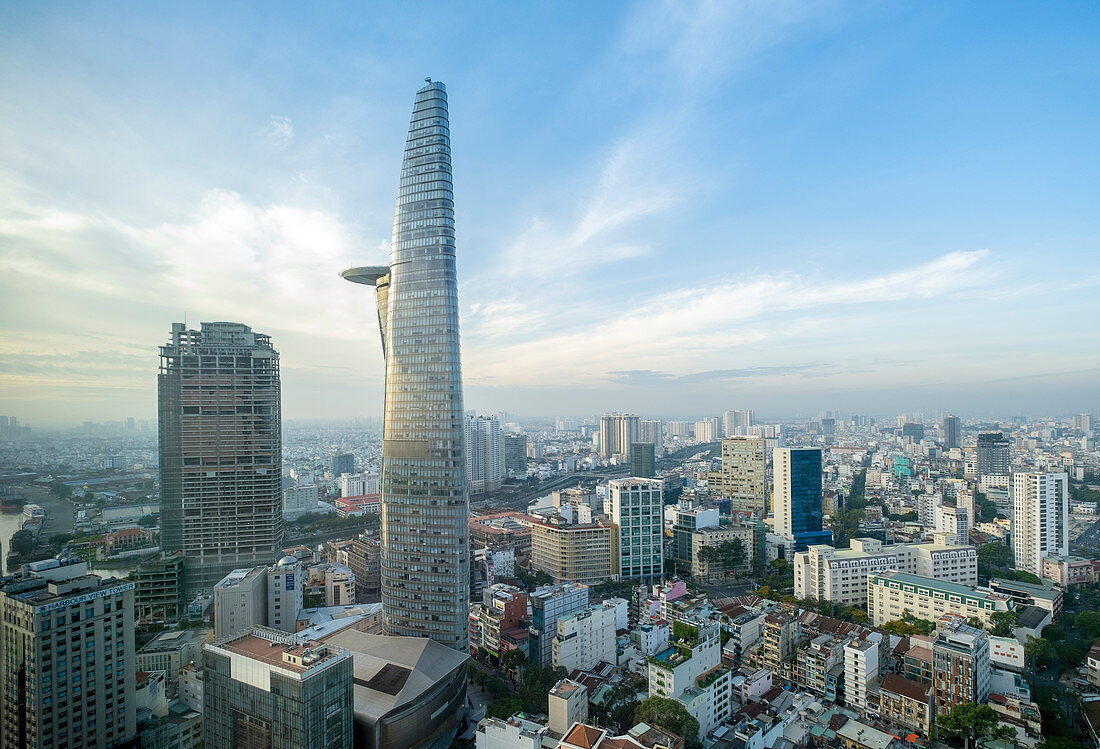 Skyline of the Central Business District of Ho Chi Minh City showing the Bitexco Tower, Ho Chi Minh City, Vietnam, Indochina, Southeast Asia, Asia