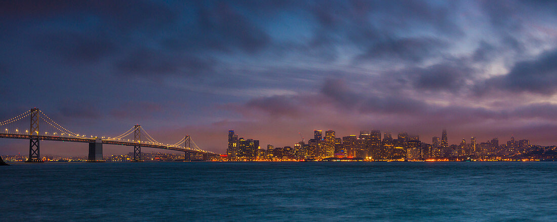 City skyline from Treasure Island, San Francisco, California, United States of America, North America