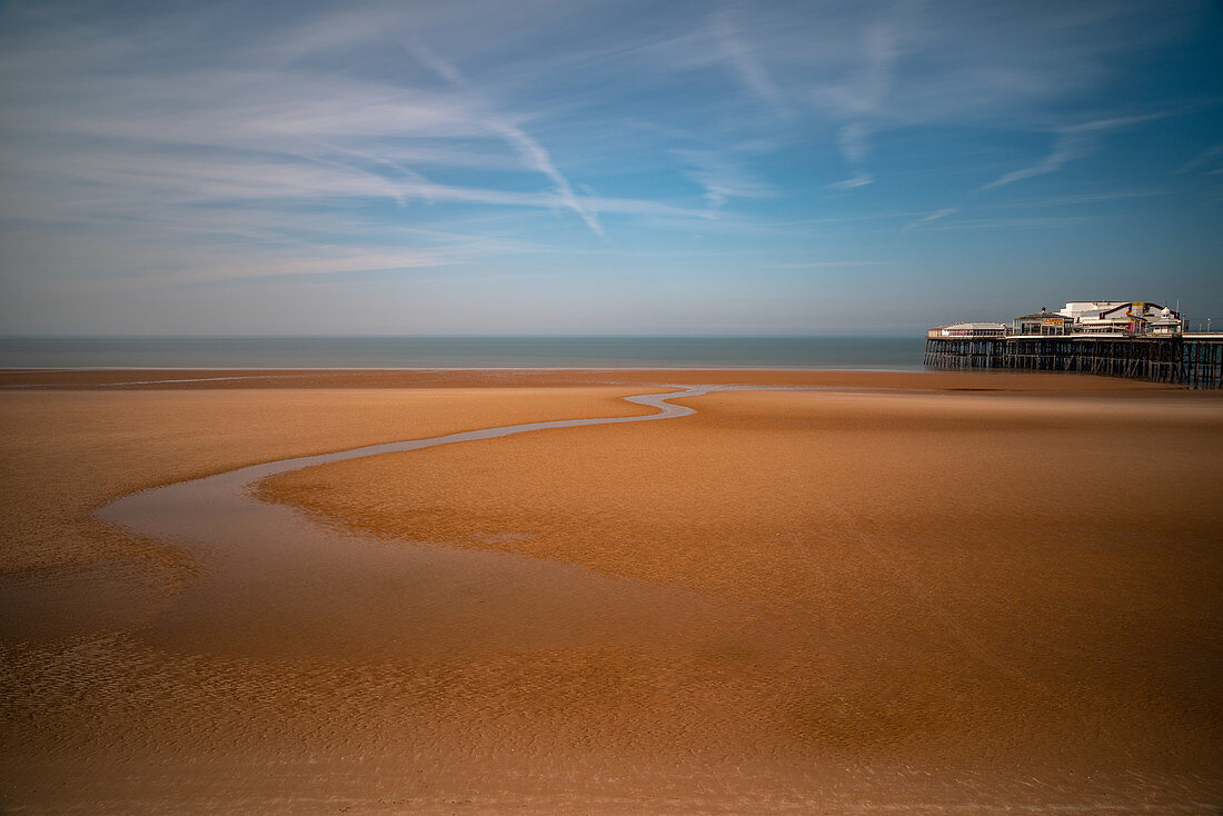 Northern Victorian Pier, Blackpool Beach, Blackpool, Lancashire, England, United Kingdom, Europe