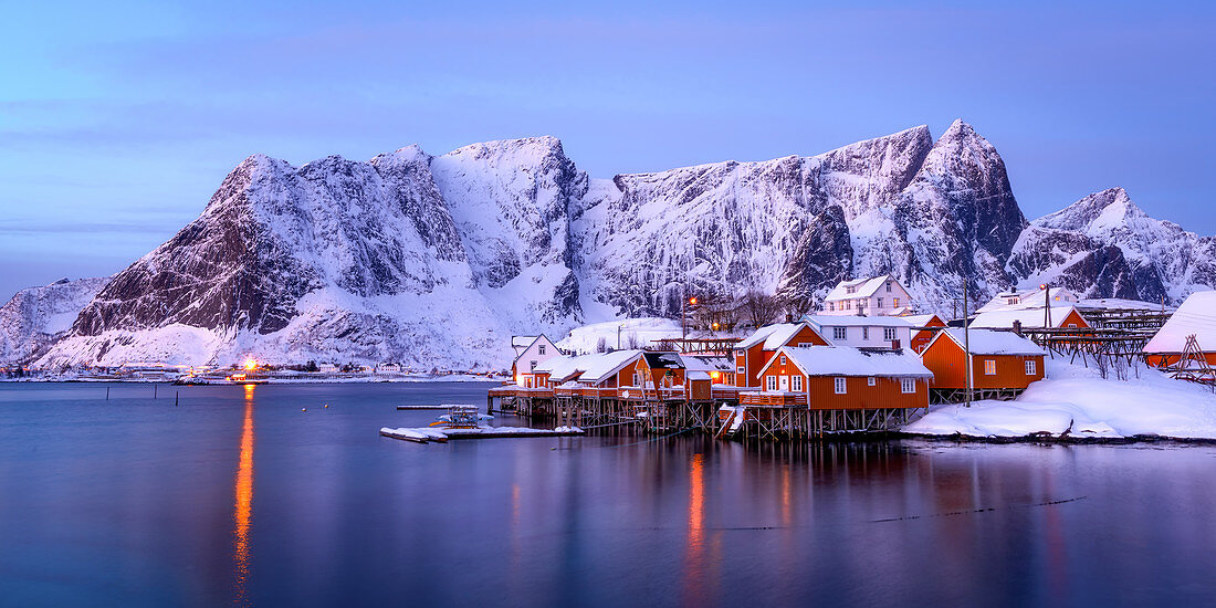 Rorbuer huts, rorbu, Sakrisoy, Moskenesoya, Lofoten islands, Nordland, Arctic, Norway, Europe