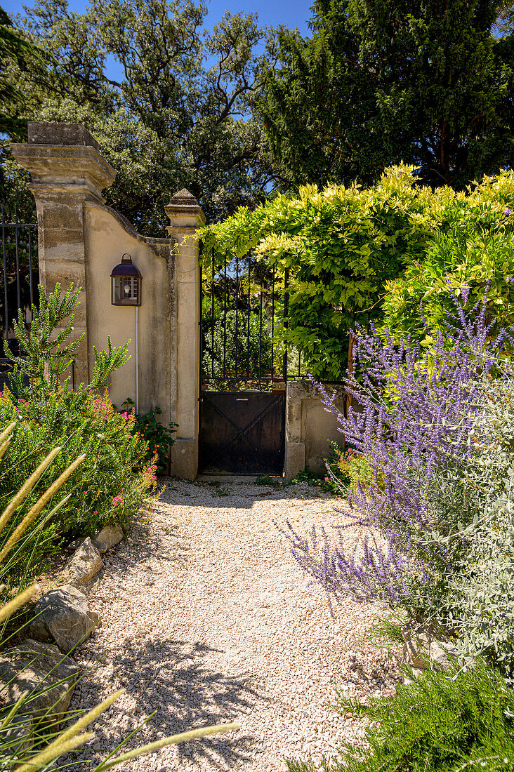 Summer garden gate, Occitania, France