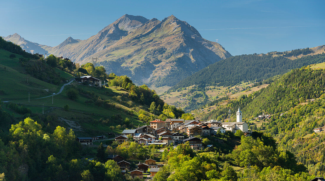 Mountain village of Mairie de Villaroger, Savoy, France