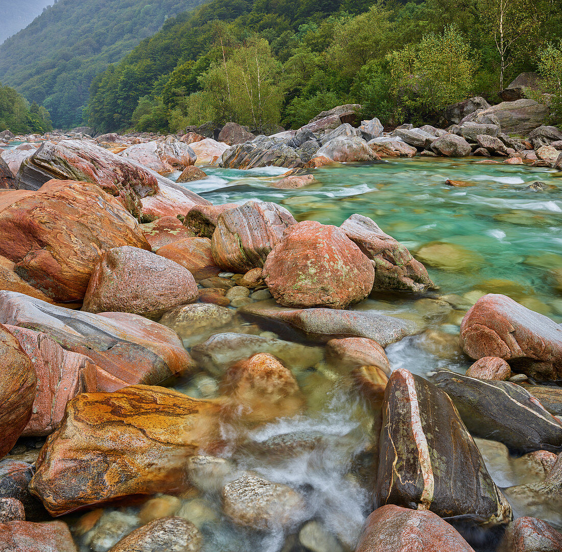 Rocks in the Verzasca Valley, Verzasca River, Ticino, Switzerland