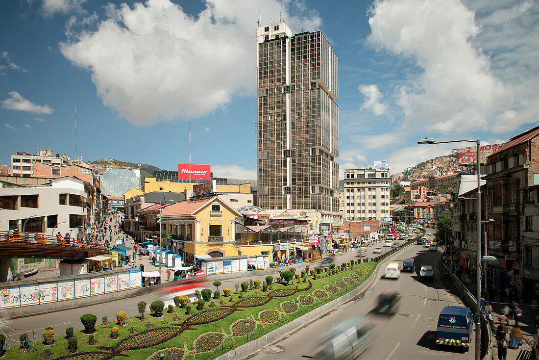 High-rise building in La Paz, Bolivia, Andes, South America