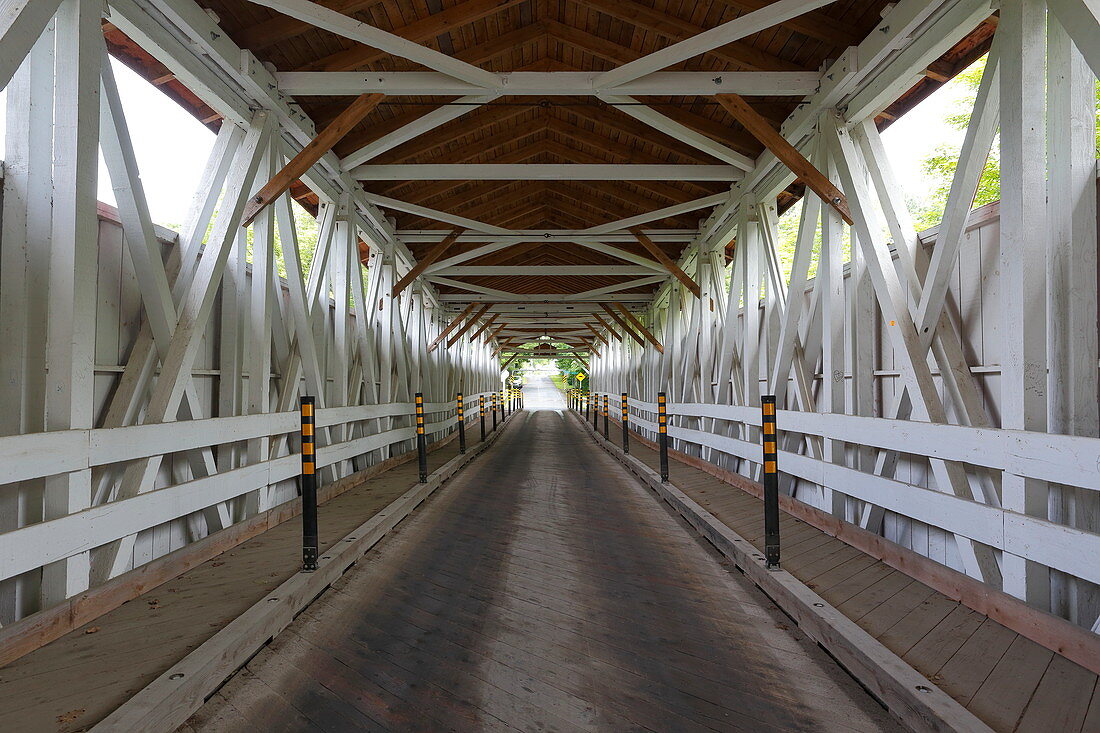 Old wooden bridge in Powerscourt, Quebec, Canada