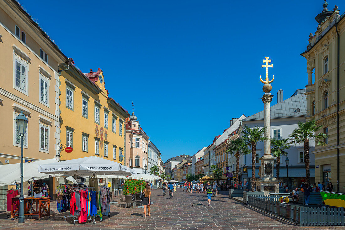 Old square with trinity column, Klagenfurt, Carinthia, Austria