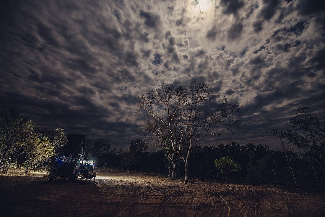 Full moon night over the outback in the Kimberley Region, Western Australia, Australia, Oceania;