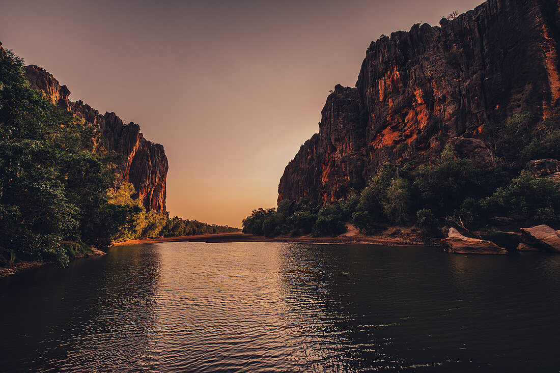 Fluss im Windjana Gorge Nationalpark in der Kimberley Region in Westaustralien, Australien, Ozeanien\n\n