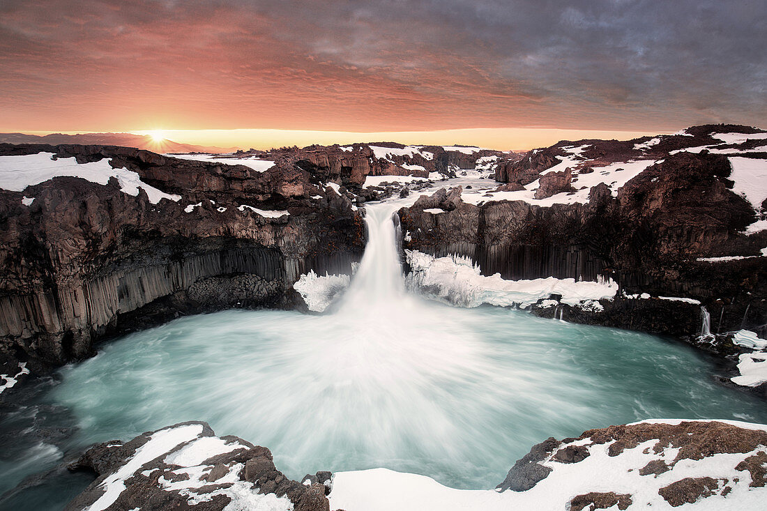 Aldeyjarfoss, besonders im Winter schwer zu erreichen, Island, Polarregionen
