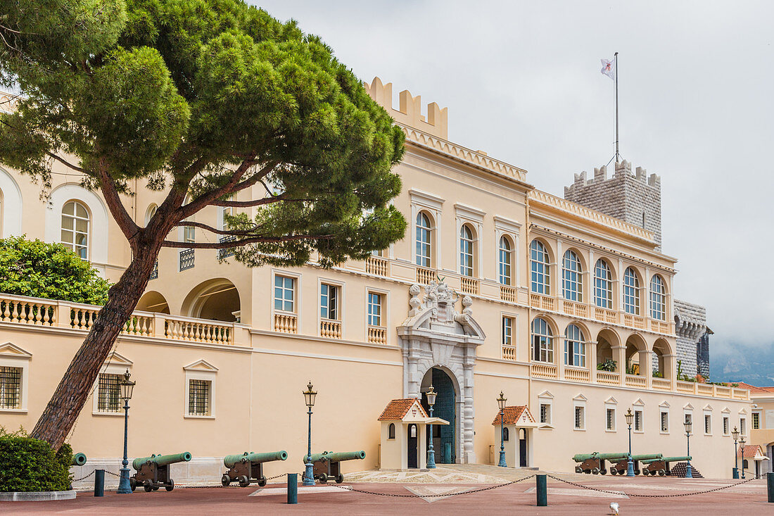 Fürstenpalast von Monaco, Côte d'Azur, französische Riviera, Mittelmeer, Frankreich, Europa