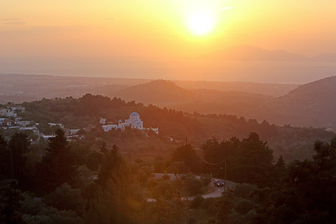 Sonnenuntergang, Zia, Dikeos Gebirge, Insel Kos, Dodekanes