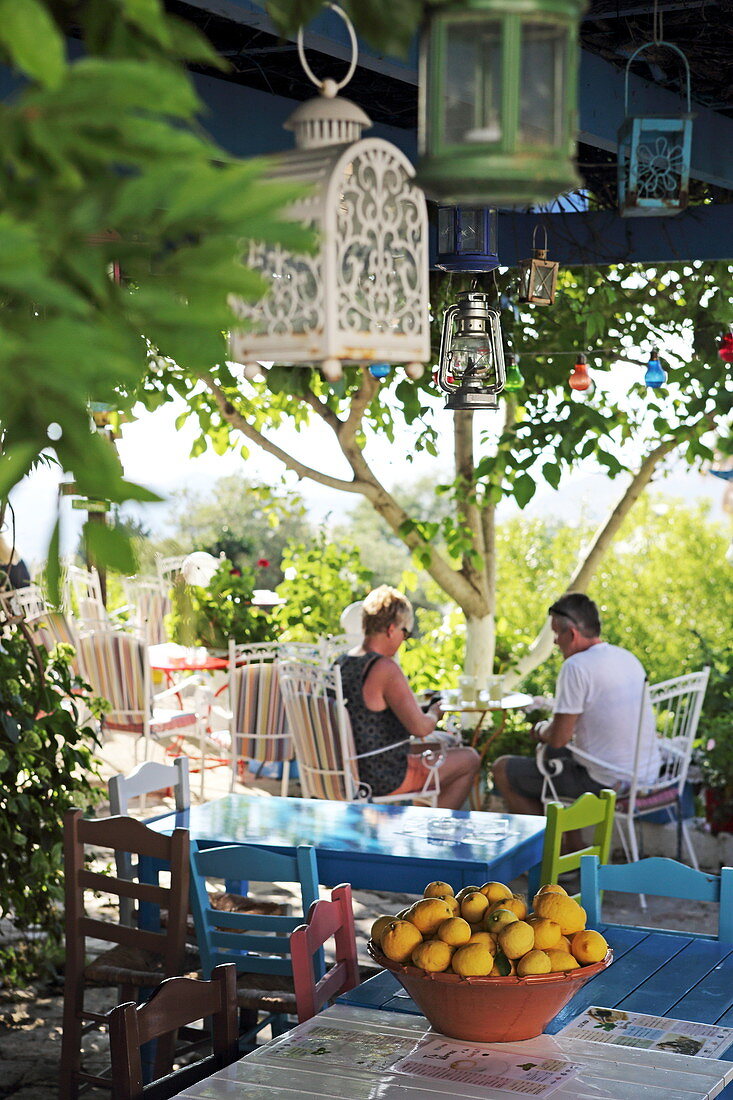 Mill cafe, popular place to watch the sunset, Zia, Dikeos Mountains, Kos Island, Dodecanese