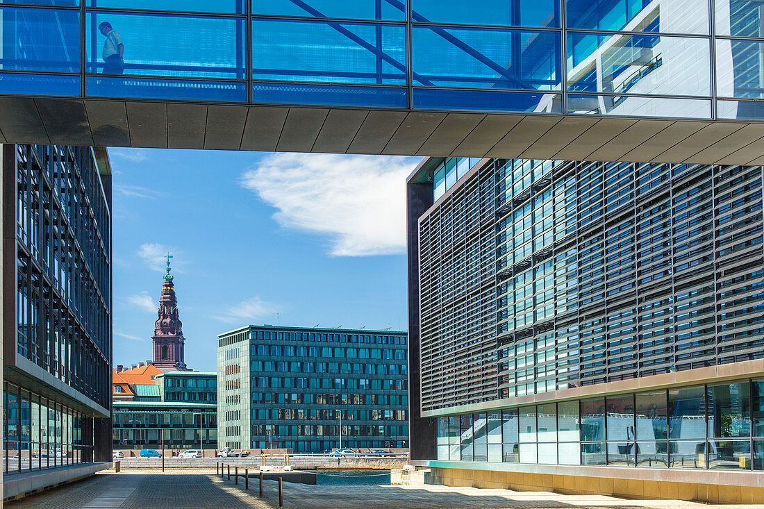 Knippelsbrogade street between modern office buildings, Copenhagen, Zealand, Denmark